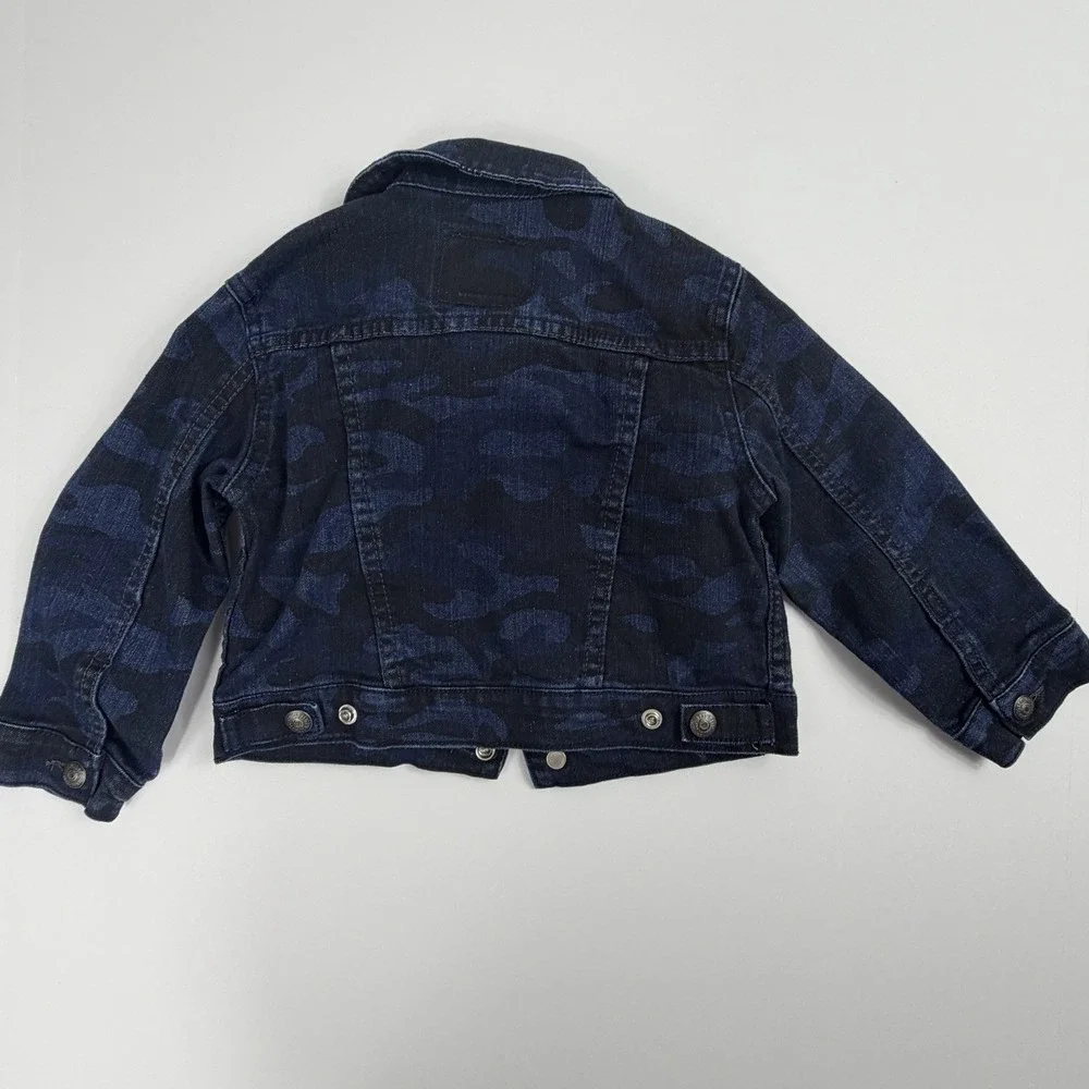 Levi's Toddler Denim Jacket – Size 24M – Dark Wash Camo Print Trucker Style‎